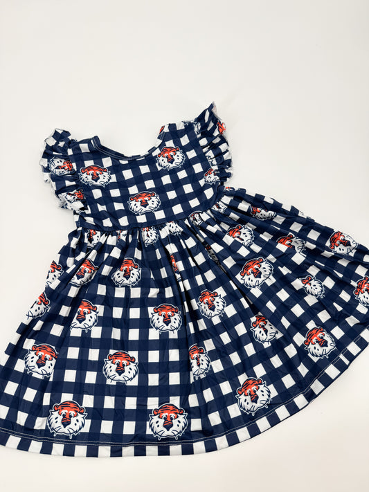 Auburn Aubie Plaid Twirl Dress