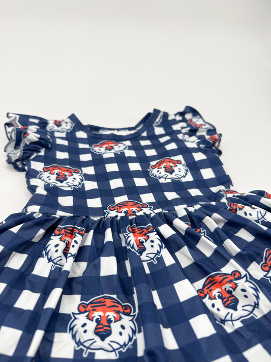 Auburn Aubie Plaid Twirl Bodysuit