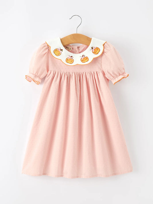 Girly Jack-o’-lantern Puff Sleeve Dress
