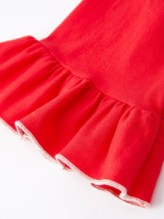 Girls Ruffle Christmas Santa Pajama Set