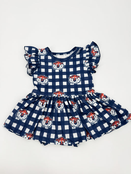 Auburn Aubie Plaid Twirl Bodysuit