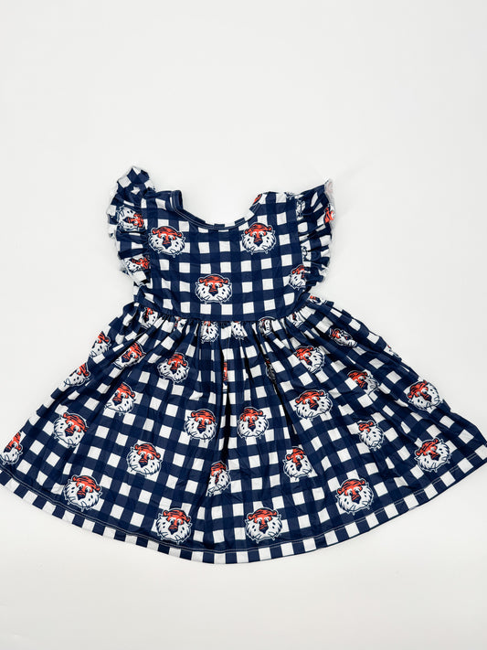 Auburn Aubie Plaid Twirl Dress
