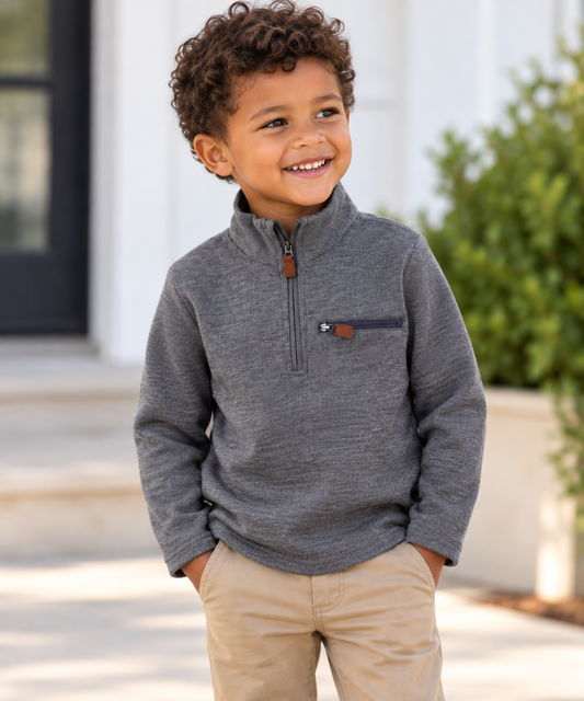 Millie Jay Kingston 1/4 Zip Pullover - Grey